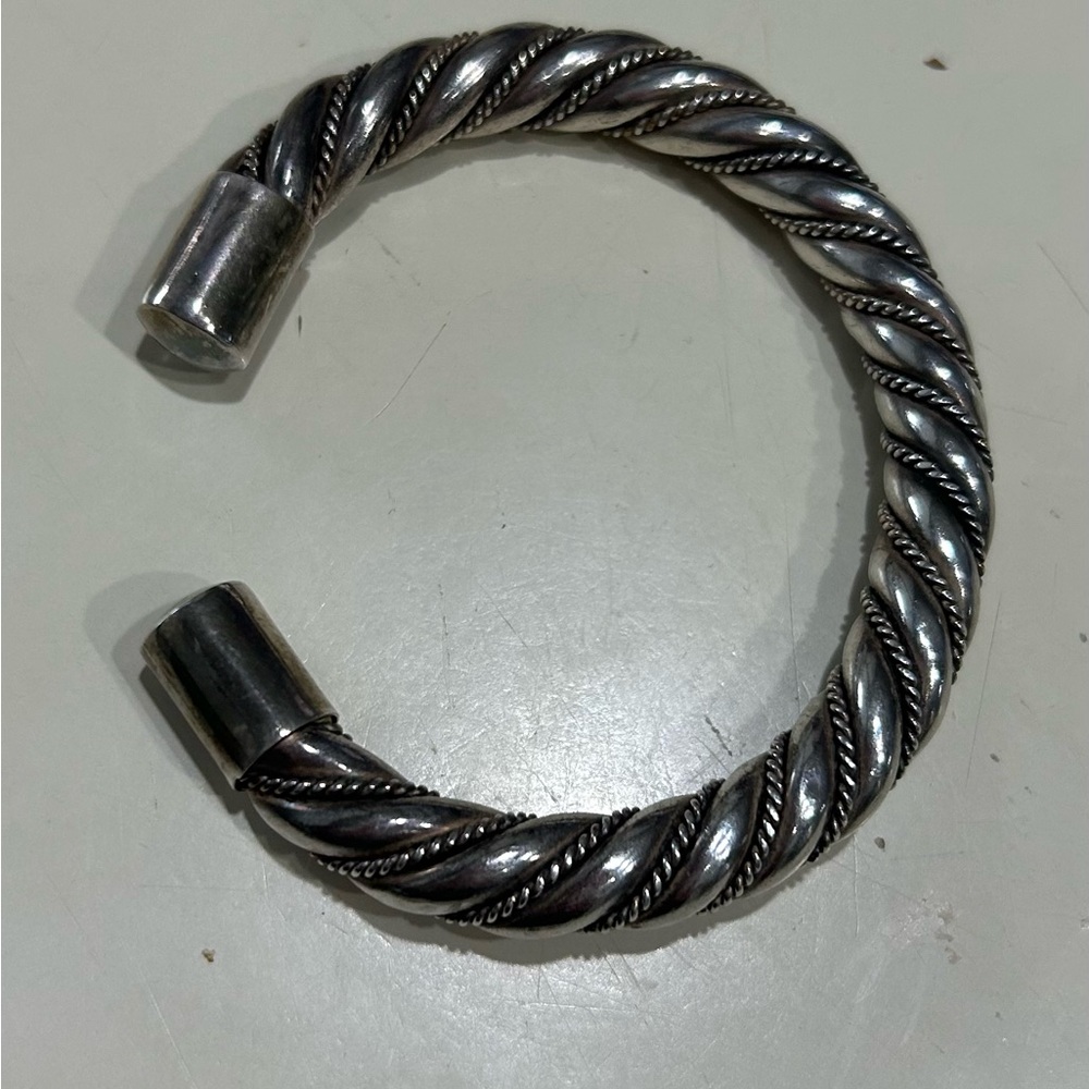 Vintage Silver Twisted Cable Bracelet